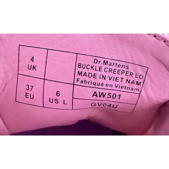 Dr. Martens  Lazy Oaf Platform Pink Black Buckle Creeper collab Leather SZ 6/7 - Picture 11 of 12